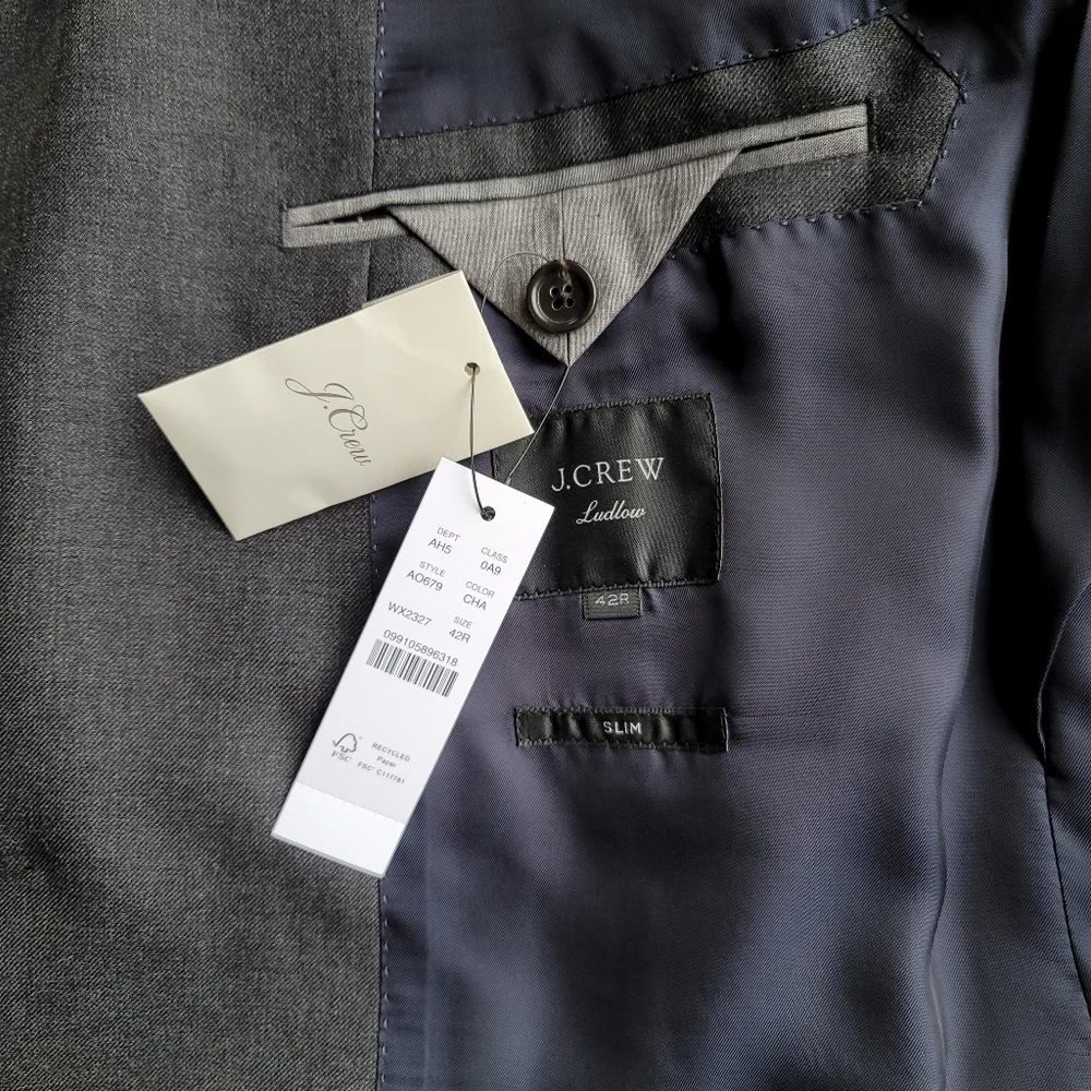 New! J Crew Sz. 42R Ludlow Slim-fit Unstructured Blazer Suit Jacket NWT